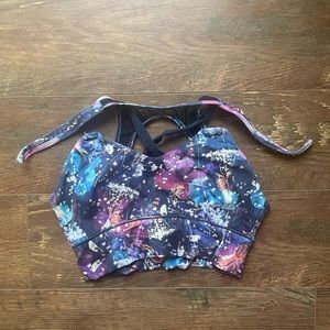 Born Primitive Milk and Muscles nursing sports bra in garden galaxy